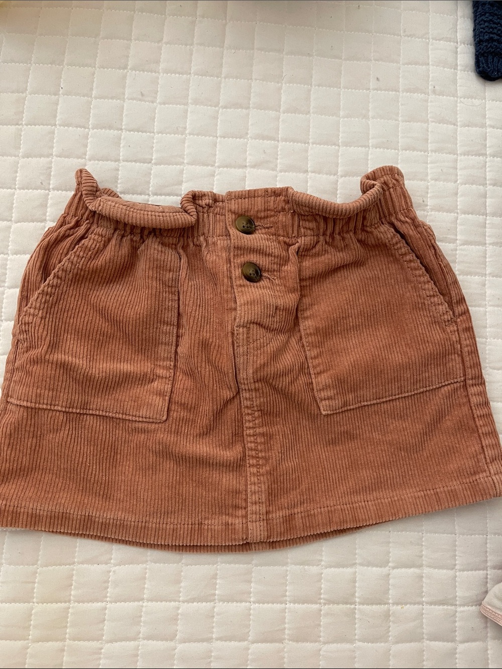 H&M Girls' Rust Corduroy Button-Front Skirt